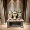 European-style light luxury ceramic vase set of three pieces, gilded three-dimensional relief flower storage jar, soft decoration for the living room entrance Item Picture